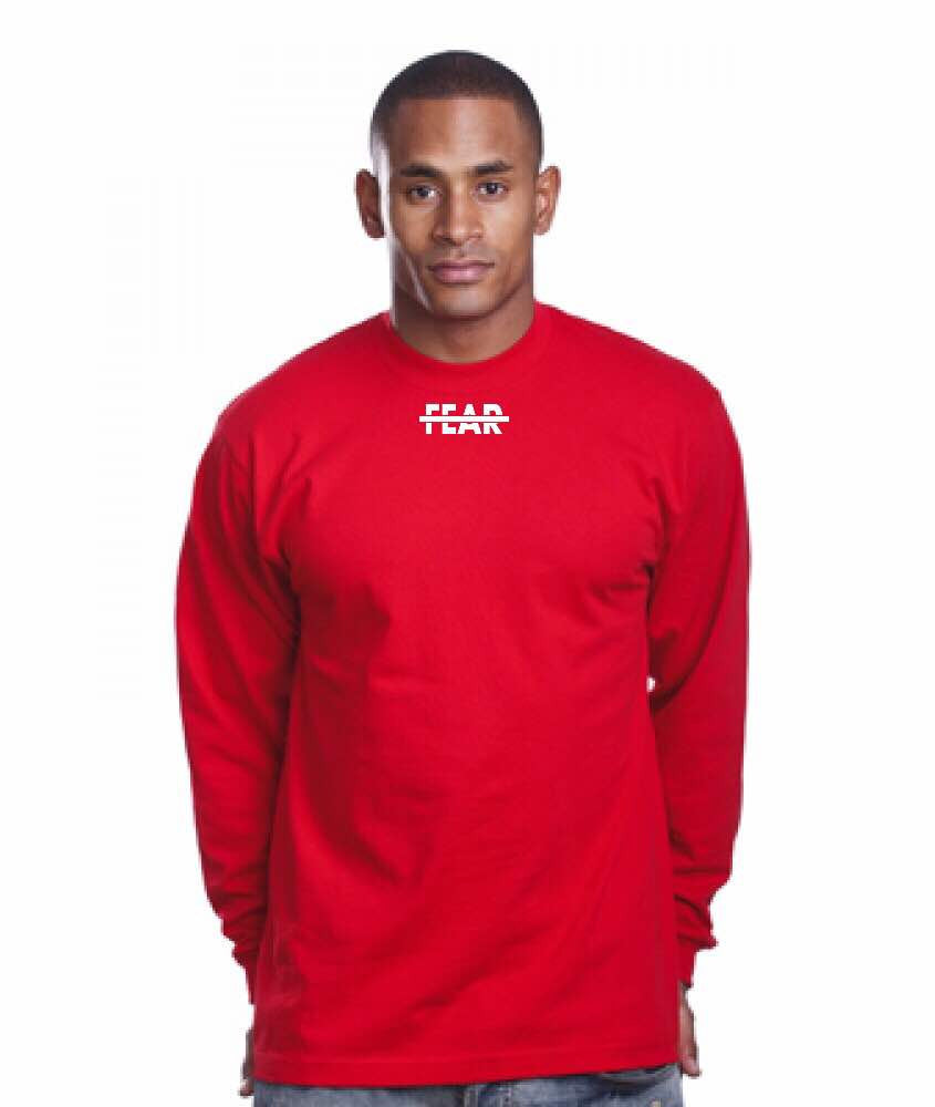 Fear No Man 'Crossed Fear' Long Sleeve T-Shirt "RED"