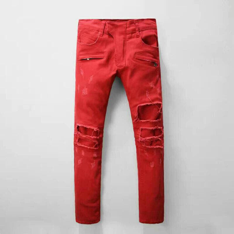 Balmain Biker Jeans 'Red'